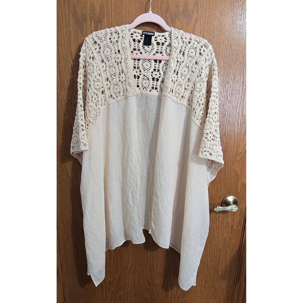 Steveβ Madden Crochet Top Cardigan OS